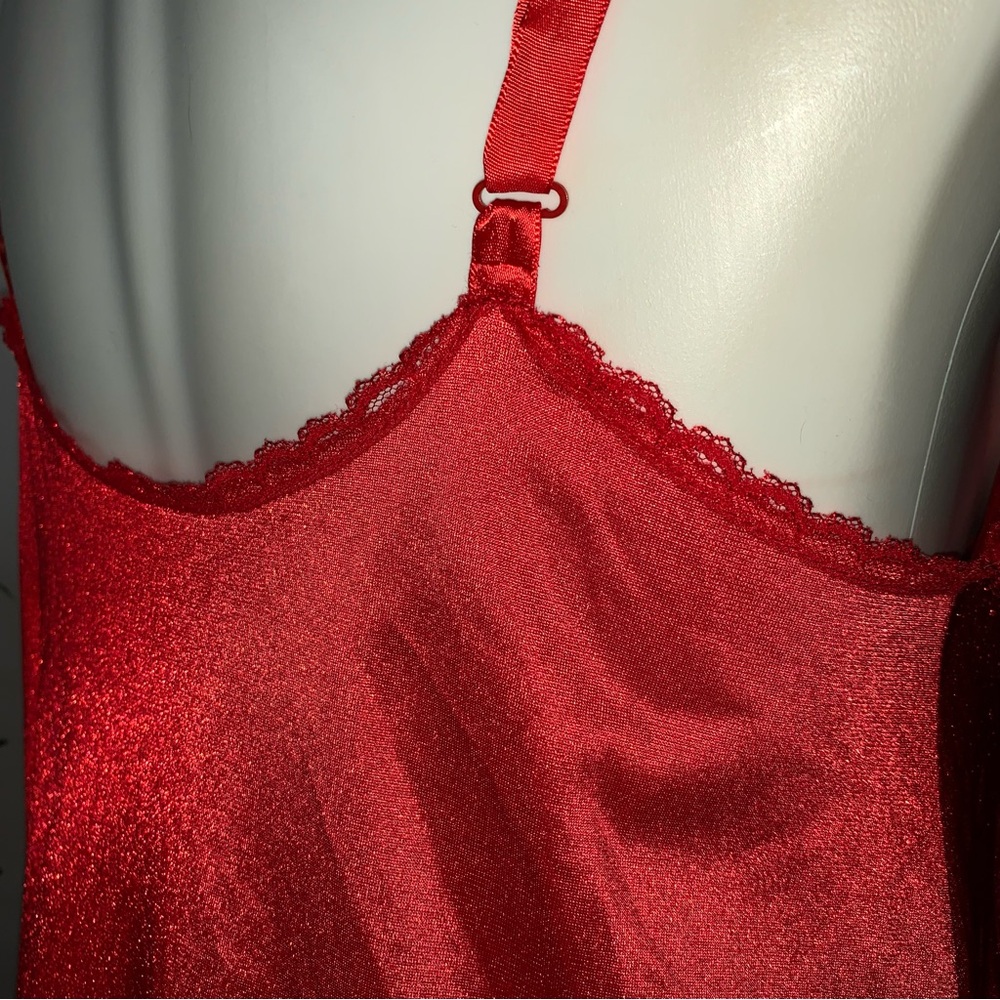 v i n t a g e :: Vibrant Floral Satin Nylon Lace Nightgown Slip Dress - Picture 12 of 14